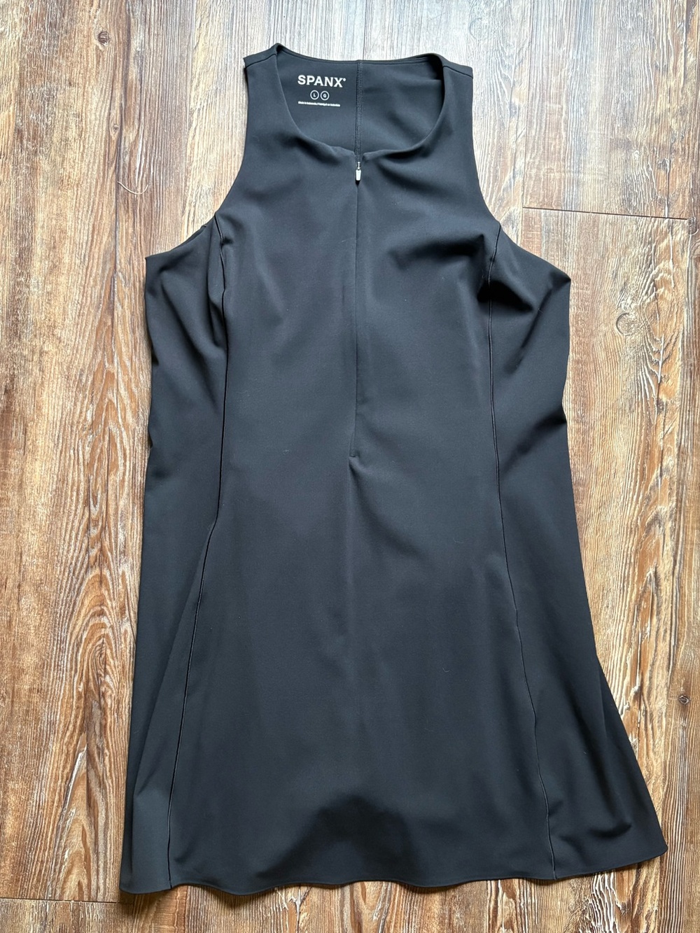 SPANX Black Zip Front Athletic Dress